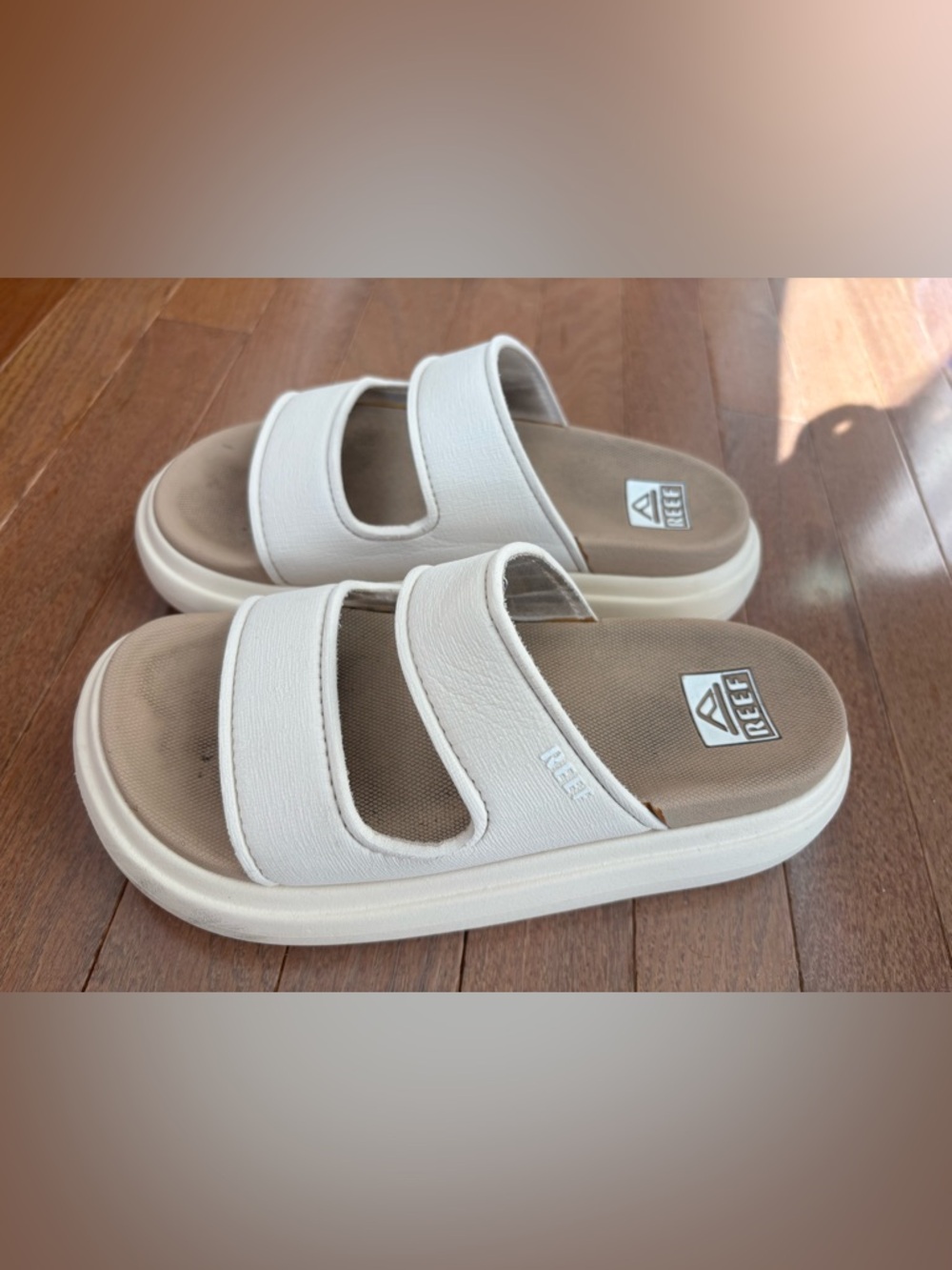 Reef Ivory Dual-Strap Slide Sandals